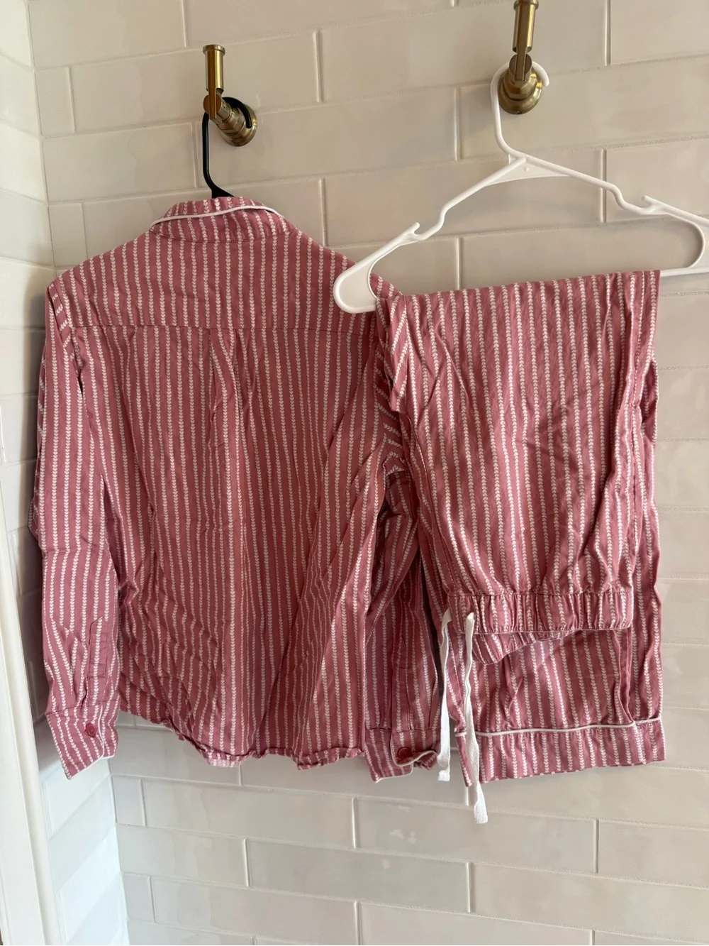 Petite Plume Waverly Rose Pink Stripe Cotton Pajama Set
